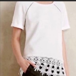 Saturday Sunday ~ Anthropologie White Crochete top small